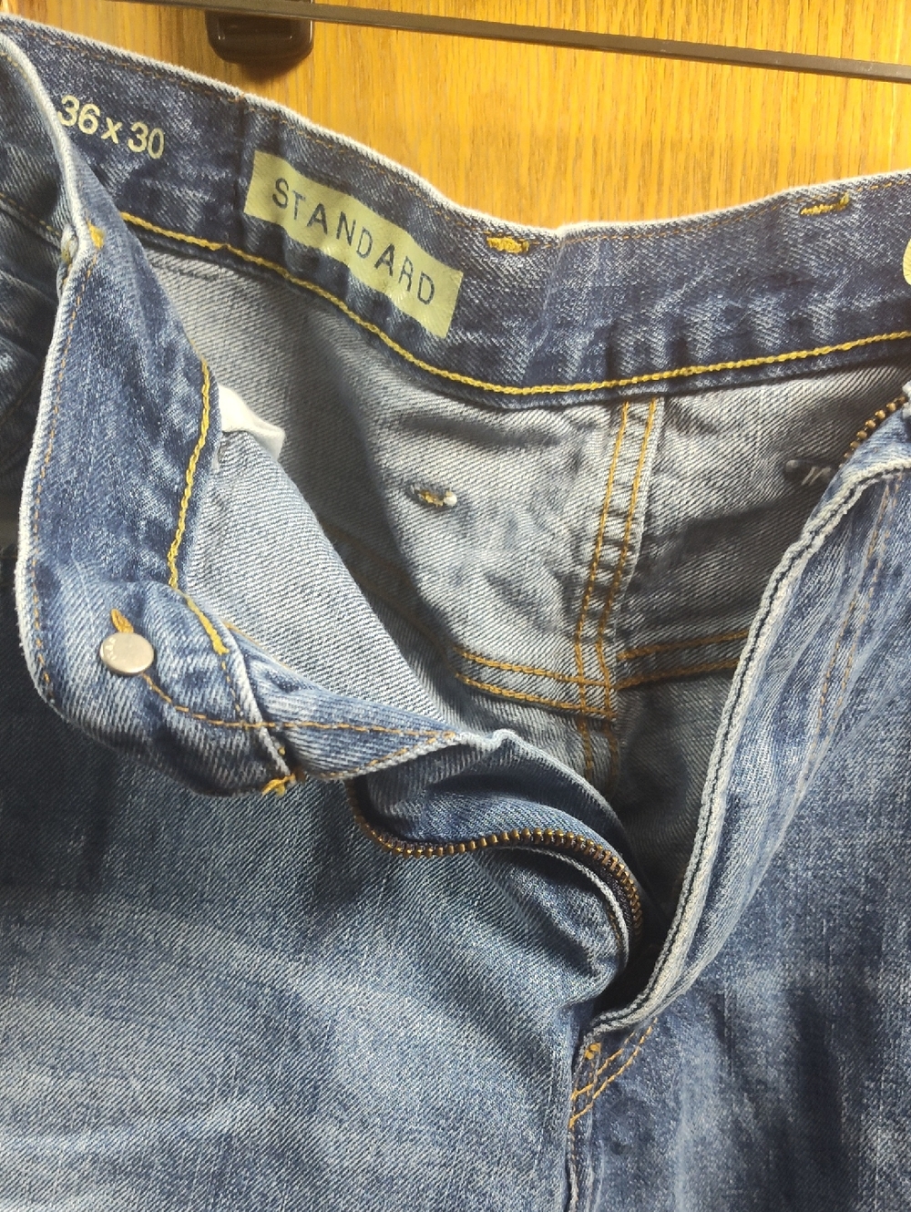 GAP Blue Denim Jeans with Contrast Yellow Stitching